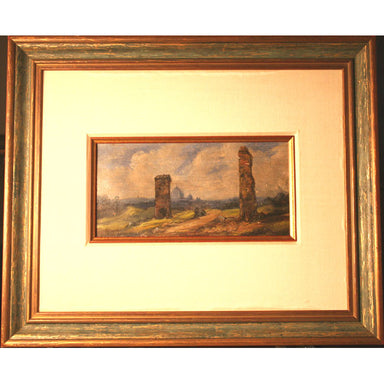 English School - English Ruins - Oil on Canvas Painting | Work of Man