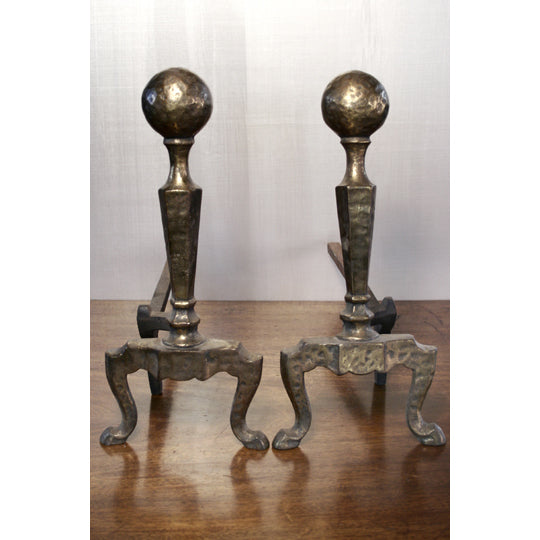 AA3-139 - Andirons with Round Top Design