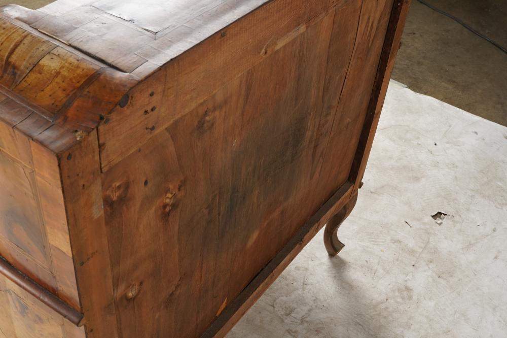 AF5-110: ANTIQUE LATE 19TH CENTURY ITALIAN FRUITWOOD & MARQUETRY SLANT FRONT DESK