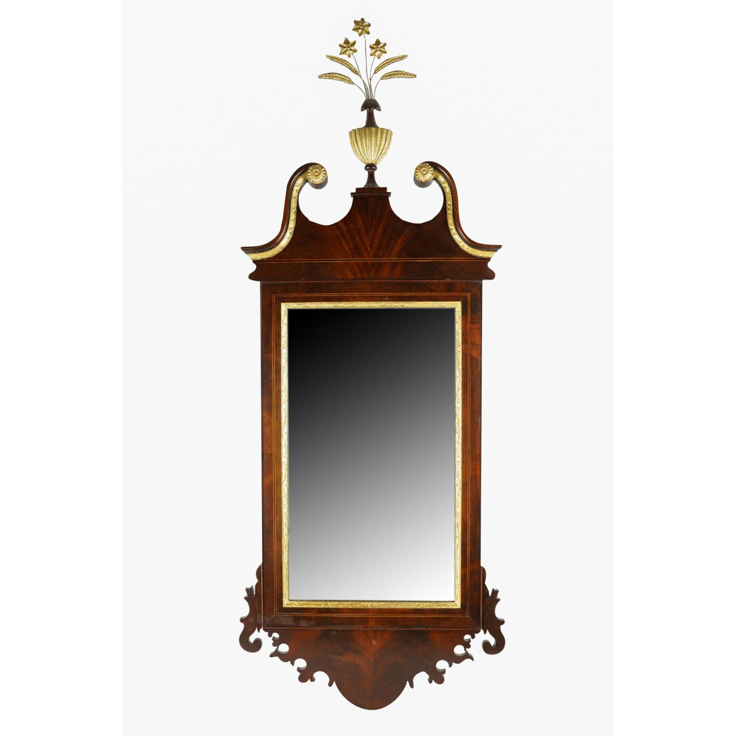 Parcel Gilt American Federal Mahogany Mirror