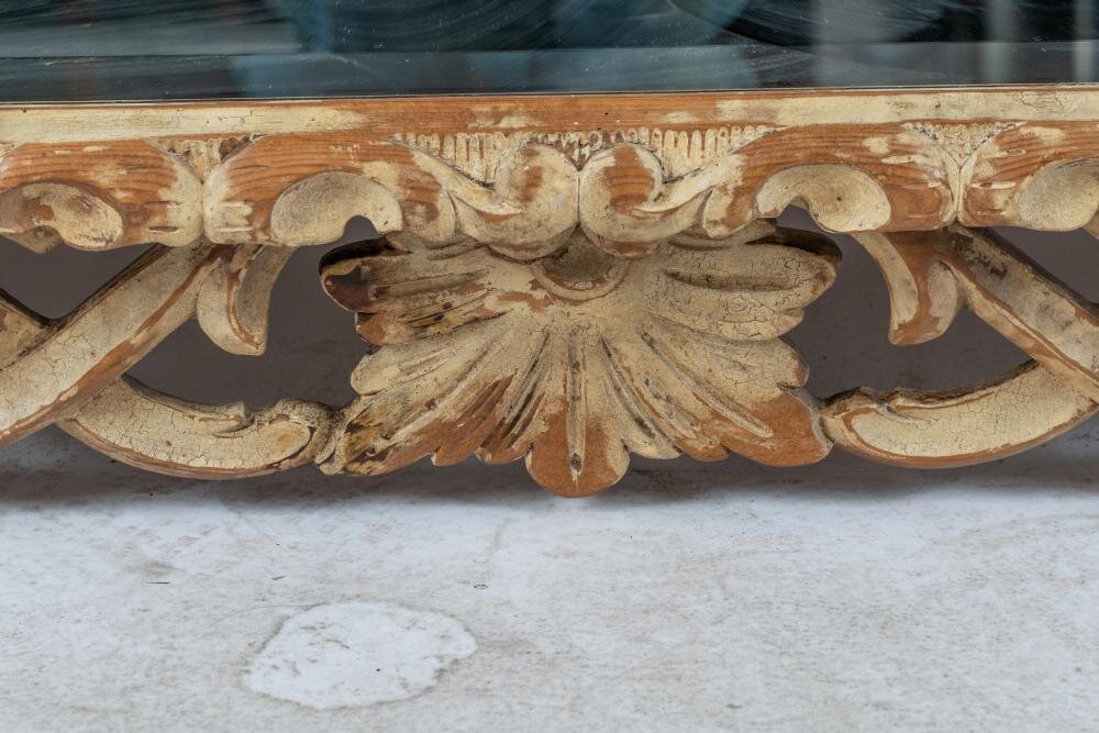 AF7-101: LATE 20TH C OVERSIZED  CARVED ACANTHUS LEAF FRAME WITH MIRROR