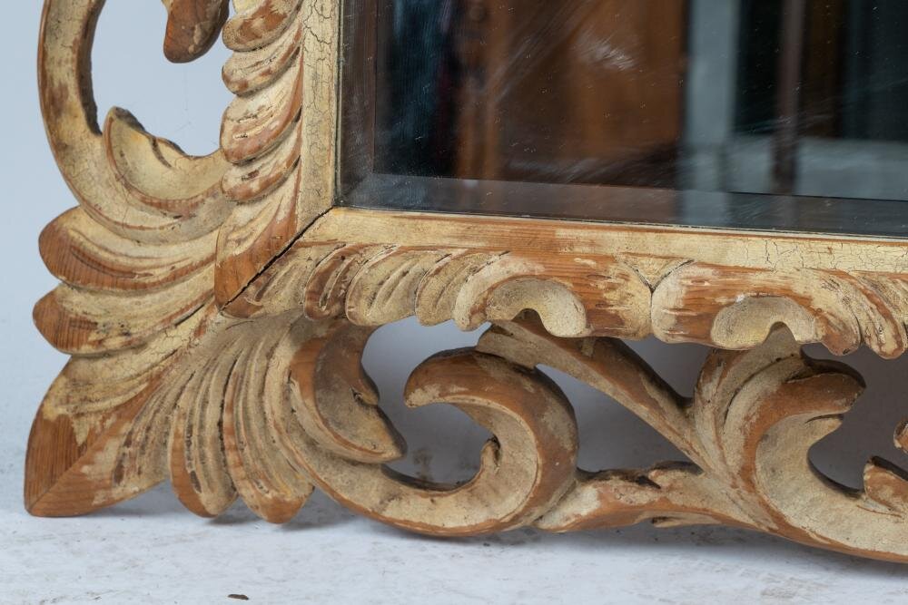 AF7-101: LATE 20TH C OVERSIZED  CARVED ACANTHUS LEAF FRAME WITH MIRROR