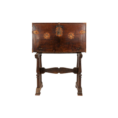 ANTIQUE SPANISH BAROQUE WALNUT VARGUENO | Work of Man