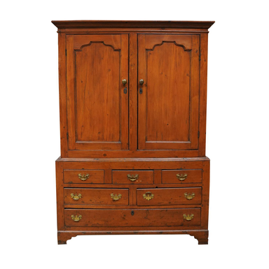 ANTIQUE AMERICAN COLONIAL PINE LINEN PRESS | Work of Man