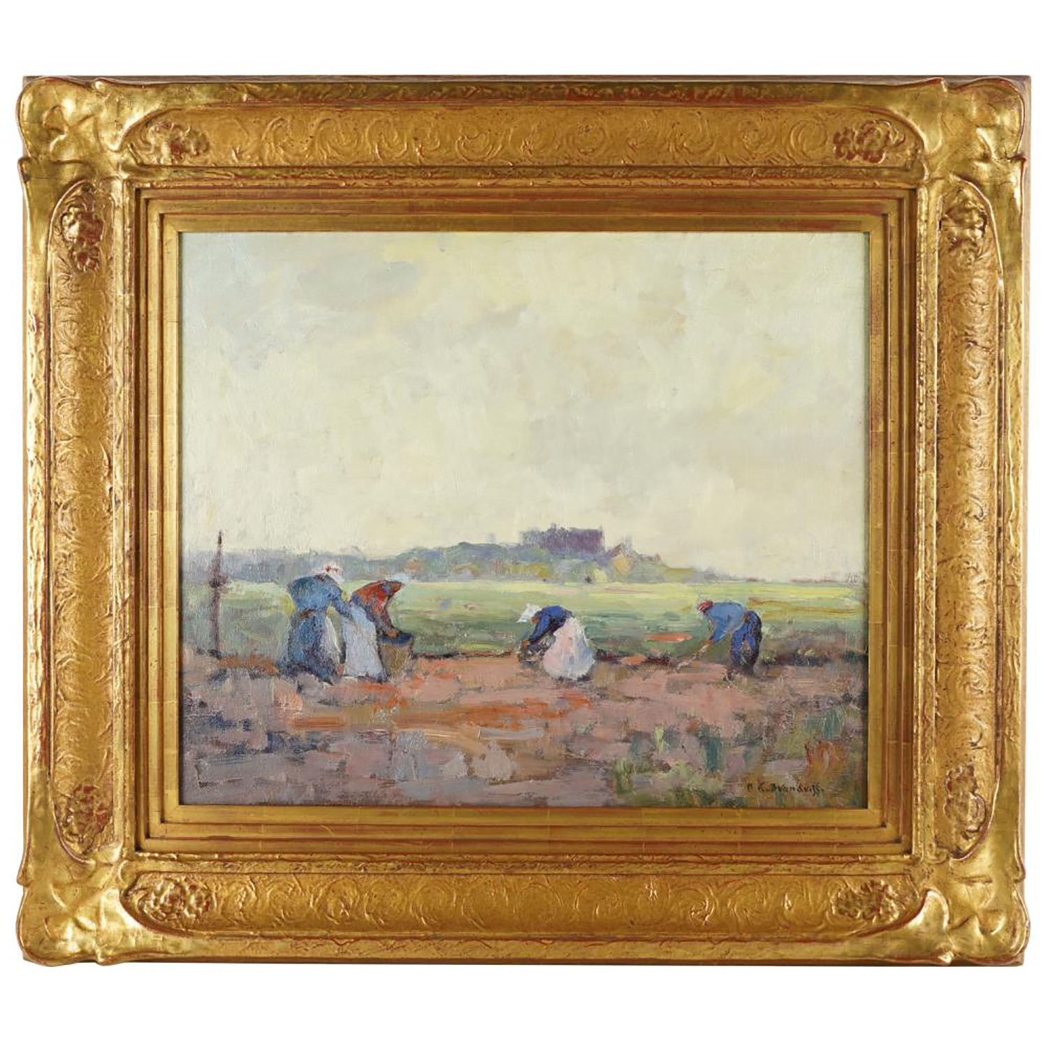 EARLY 20TH C- GEORGE K BRANDRIFF (1890 - 1936): "BRITTANY POTATO FARMERS” - OIL ON CANVAS Painting | Work of Man