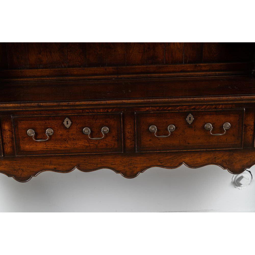 AF3-194: ANTIQUE FINELY CRAFTED GEORGIAN STYLE OAK & CROSS-BANDED WELSH DRESSER