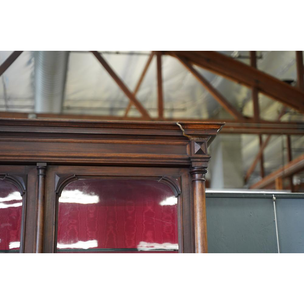 AF3-198: ANTIQUE MID 19TH CENTURY AMERICAN RENAISSANCE REVIVAL WALNUT BOOKCASE