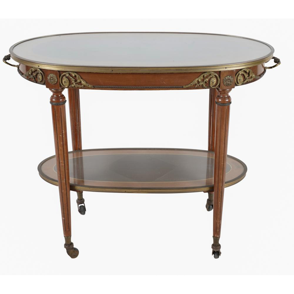 ANTIQUE FRENCH LOUIS XVI INLAID SERVING CART | Work of Man