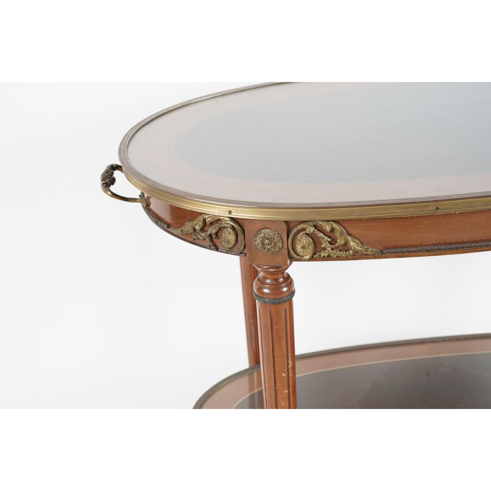 AF1-189: ANTIQUE LATE 19TH CENTURY FRENCH LOUIS XVI STYLE INLAID SERVING CART