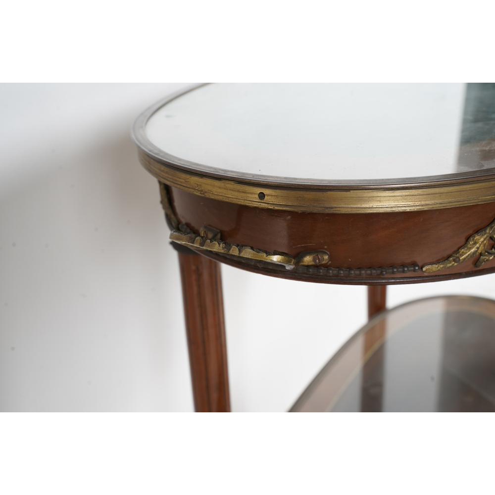 AF1-189: ANTIQUE LATE 19TH CENTURY FRENCH LOUIS XVI STYLE INLAID SERVING CART