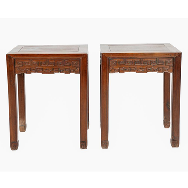 ANTIQUE CHINESE HARDWOOD CARVED SIDE TABLES | Work of Man