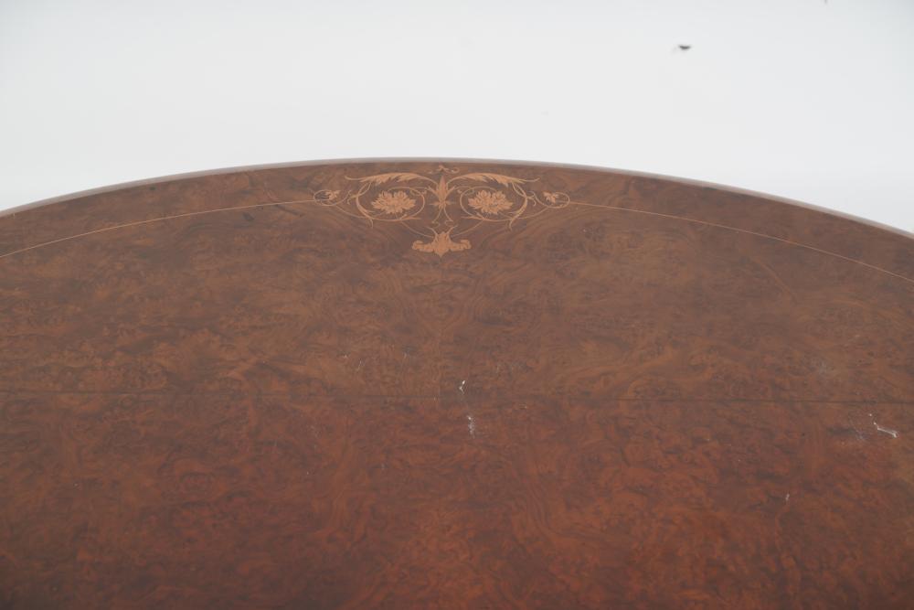 AF1-106: ANTIQUE MID 19TH C ENGLISH OVAL WALNUT LOO TABLE REDUCED TO COFFEE TABLE HEIGHT