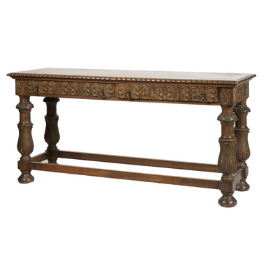 AAntique Spanish Colonial Revival Carved Console Table | Work of Man