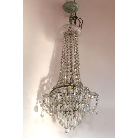 AL1-009: Early 20th Century Crystal Chandelier