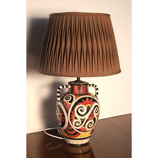 AL2-049: Early 20th Century Italian Glazed Ceramic Lamp