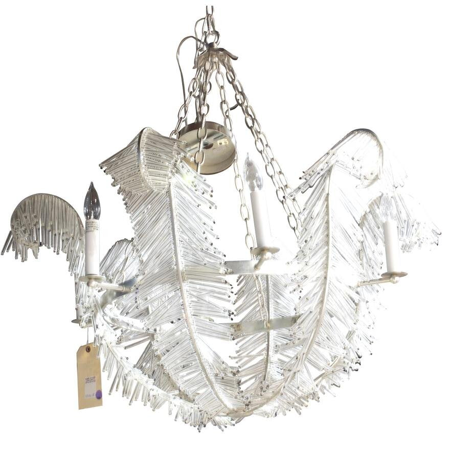 AL1-020: LATE 20TH CENTURY MODERNIST LEAF FORM CHANDELIER