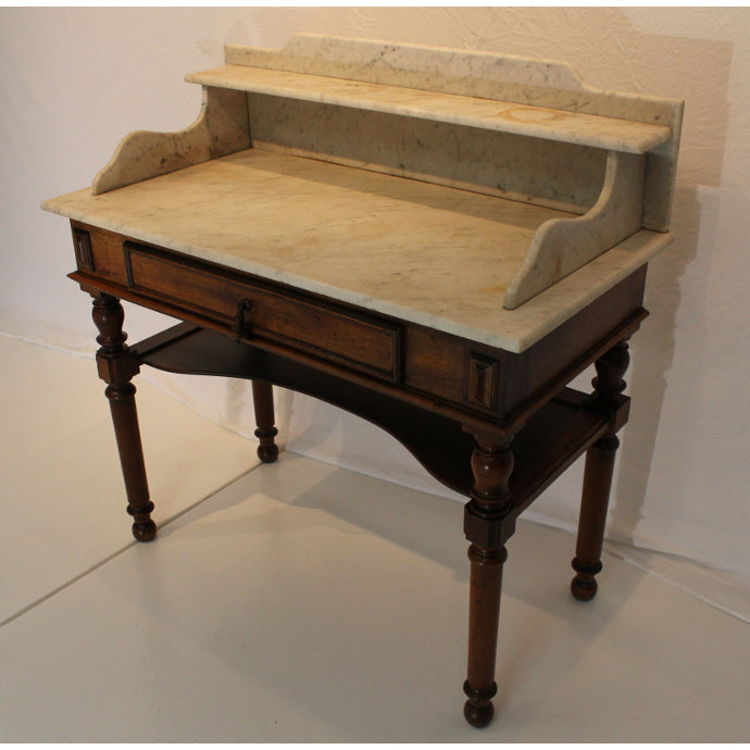 AF1-107: Antique Late 19th Century American Walnut, Marble Top Wash Stand