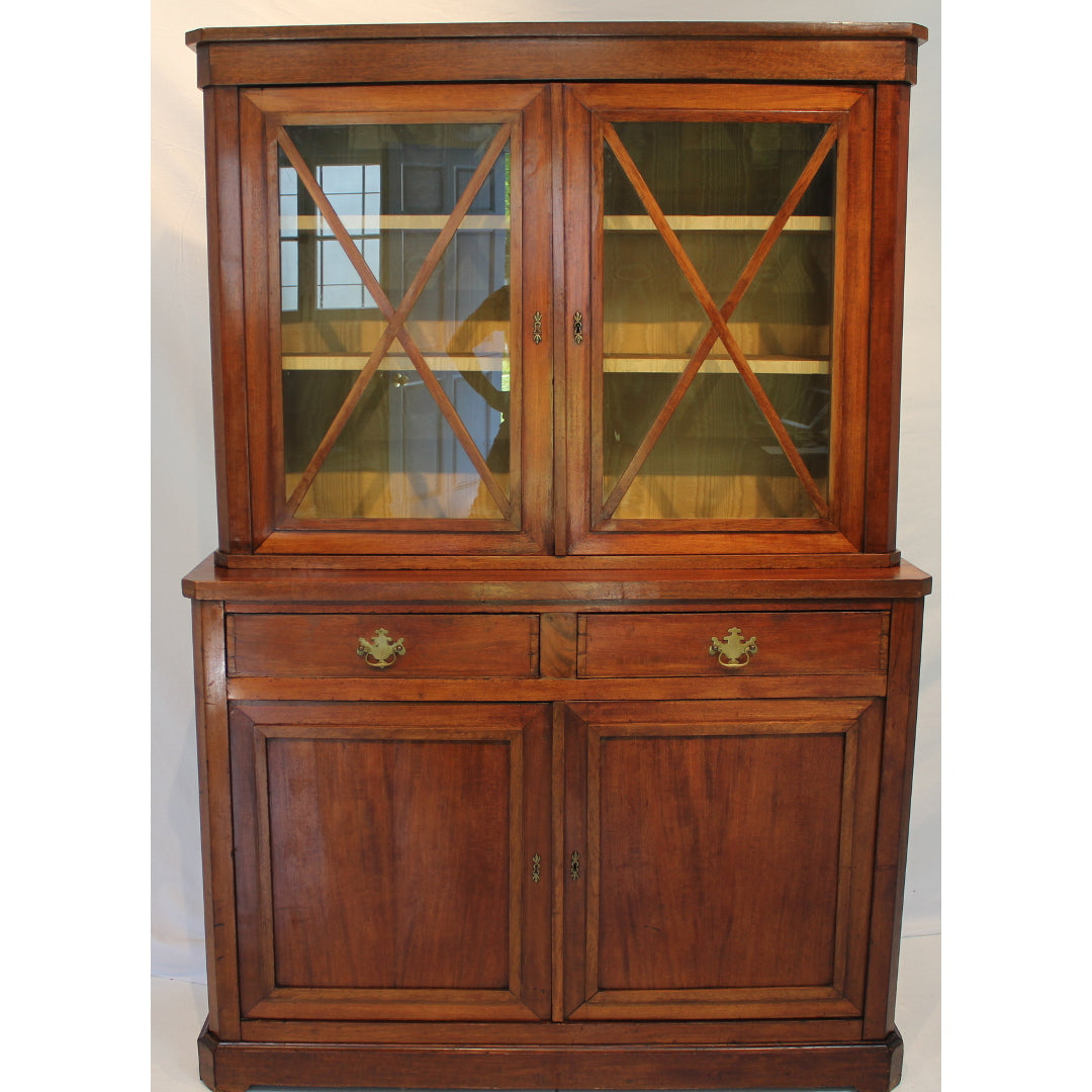 Antique English Regency Mahogany Step Back Cupboard | Work of Man
