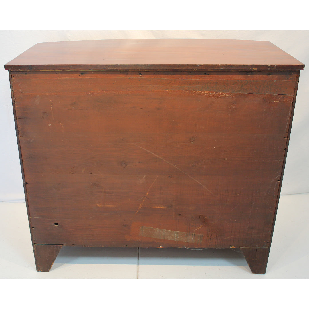 AF4-147: Antique Early 19th Century American Federal Mahogany Bow-Front Chest of Drawers