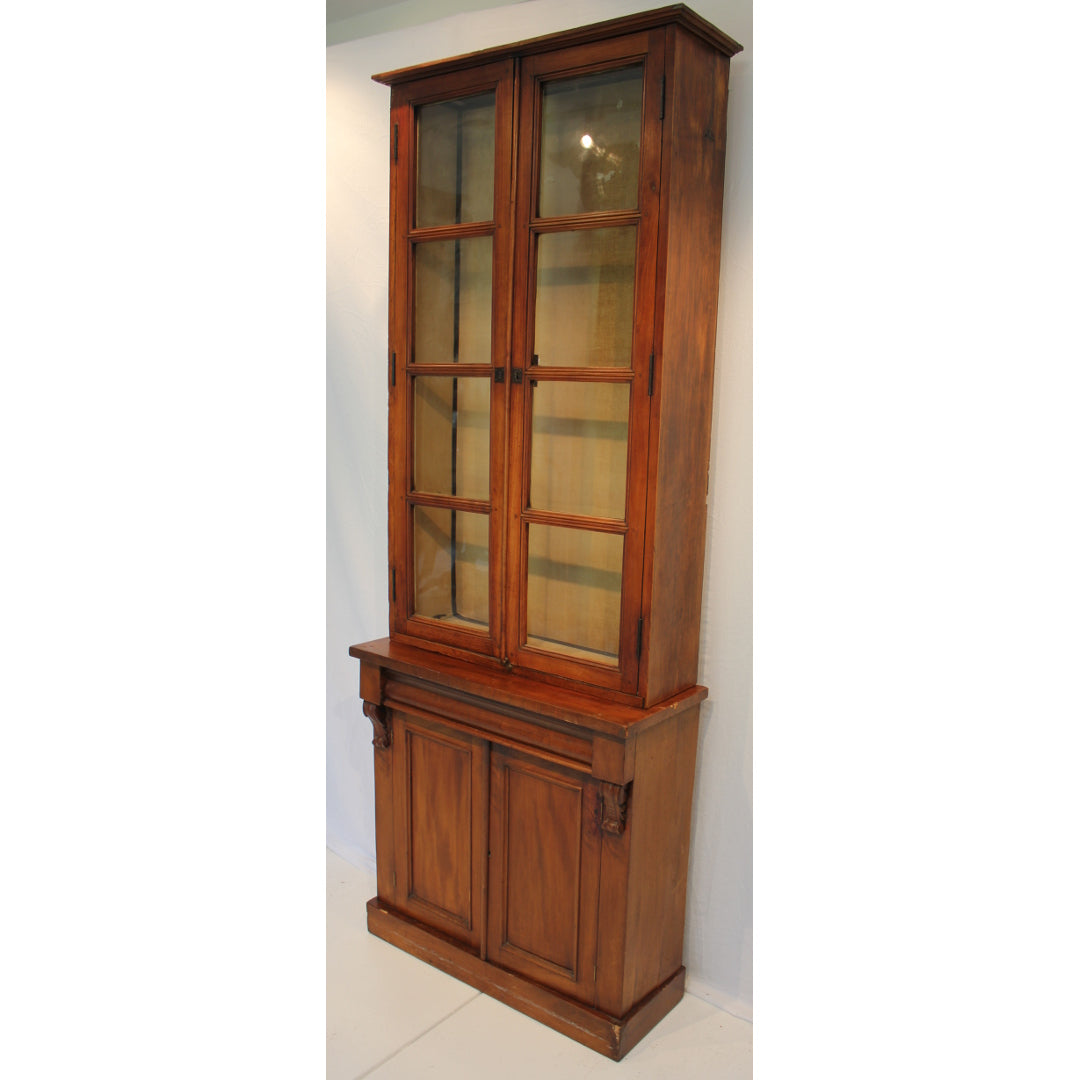 AF3-175: Antique Marriage of an Early 19th Century French Provincial Fruitwood Bookcase