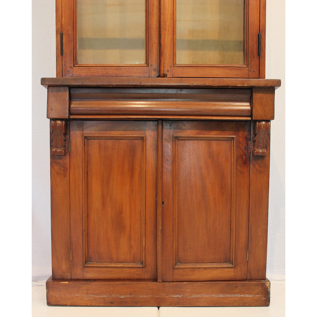 AF3-175: Antique Marriage of an Early 19th Century French Provincial Fruitwood Bookcase