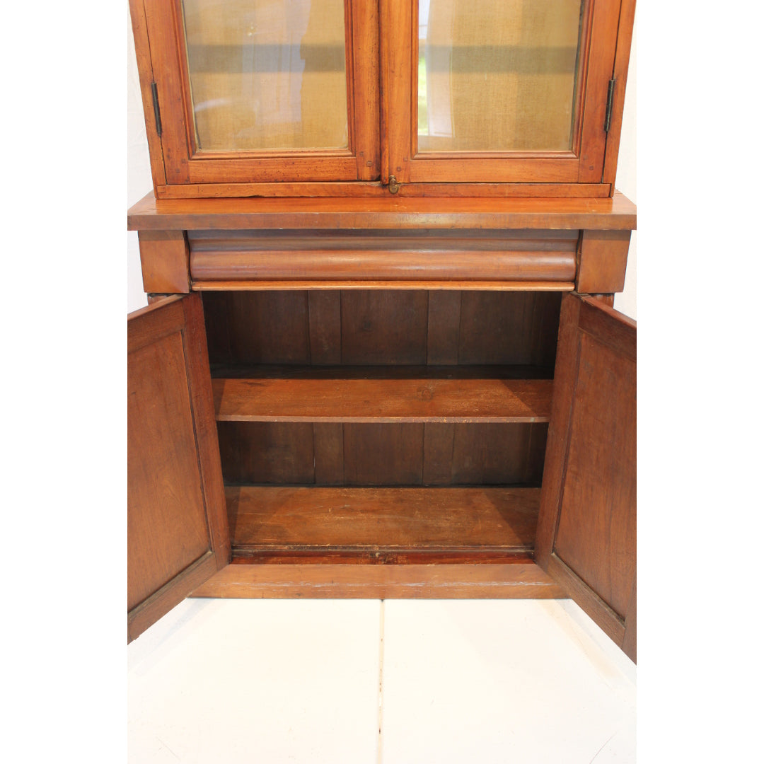 AF3-175: Antique Marriage of an Early 19th Century French Provincial Fruitwood Bookcase