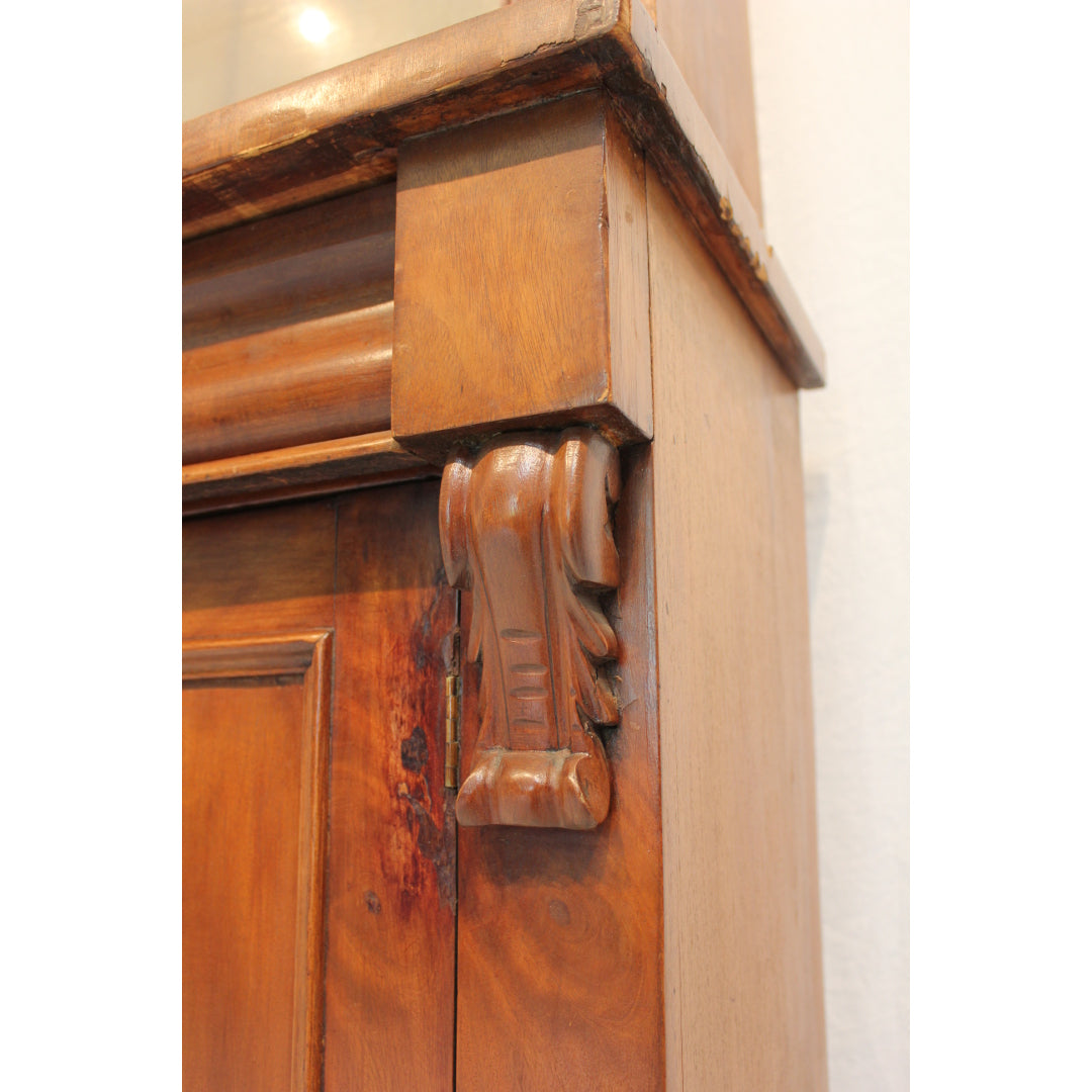 AF3-175: Antique Marriage of an Early 19th Century French Provincial Fruitwood Bookcase