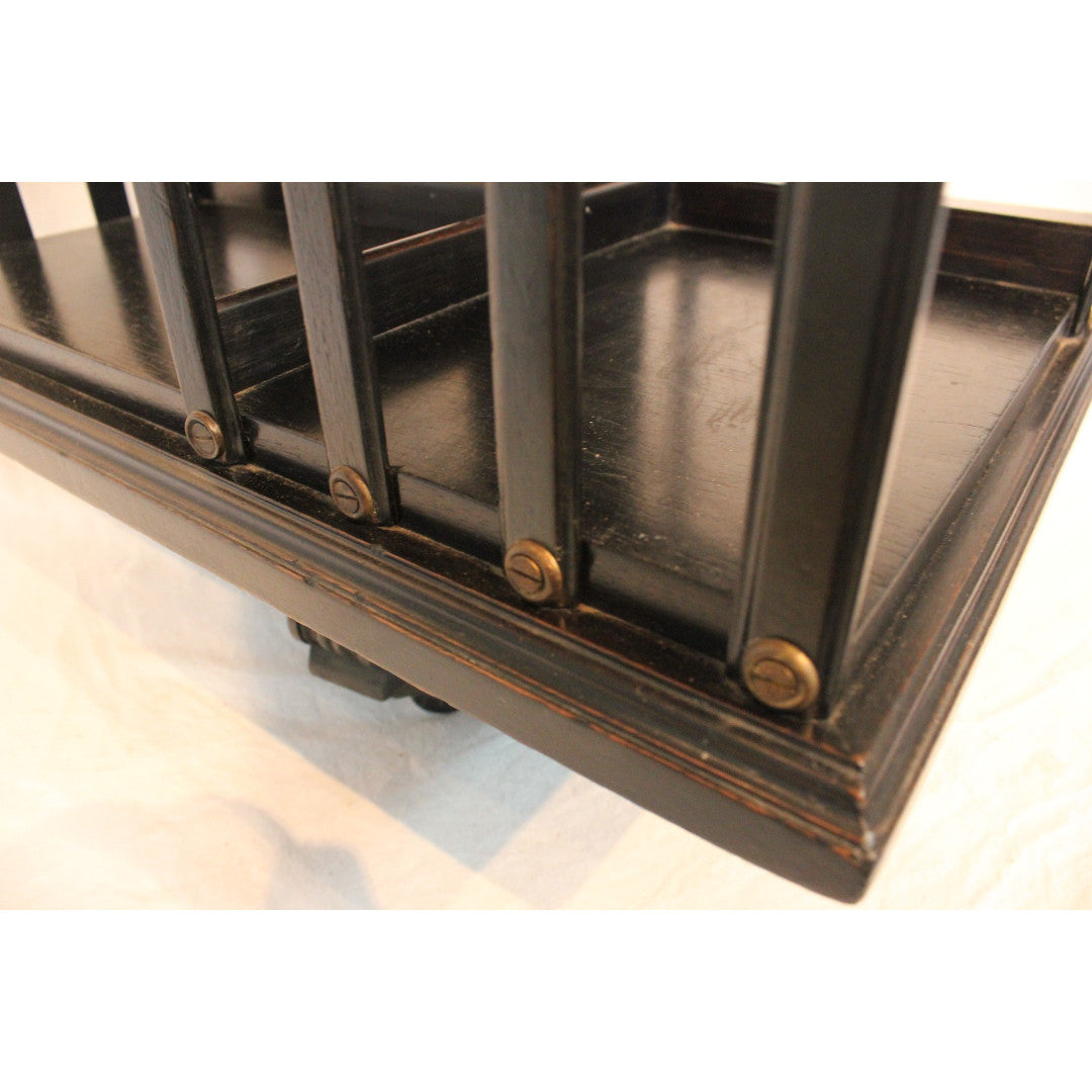 AF3-184: Antique c.1880's Ebonized Revolving Bookcase