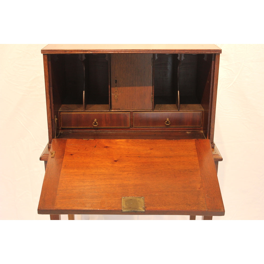 AF5-192: Antique Early 19th Century American Mahogany Secretary Drop Front Desk