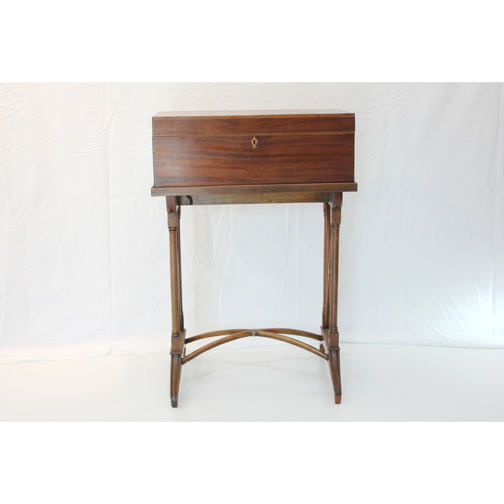 Antique American Federal Mahogany Lap Desk on Stand | Work of Man