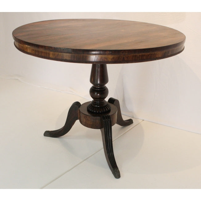 AF1-309: Antique C. 1820's English Regency Rosewood Tilt-Top Center Table