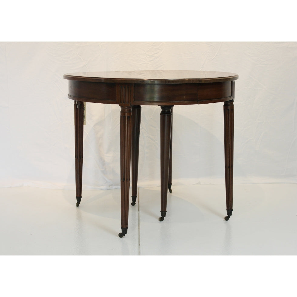 AF1-310: Antique Early 19th Century American Federal Mahogany Dining Table with Center Leaf