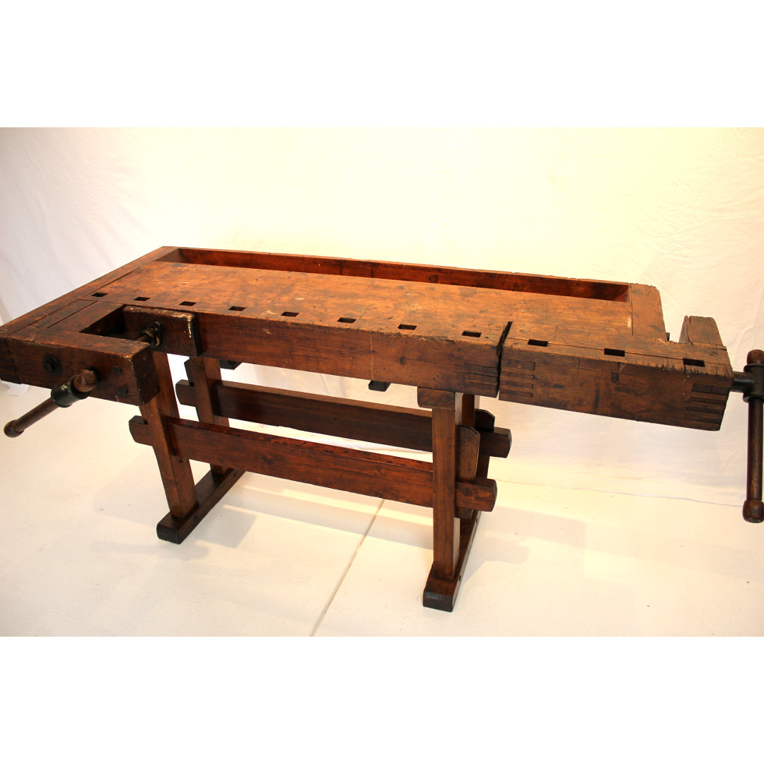 CR7-316: Early 19th Century Maple Woodworkers Bench Table