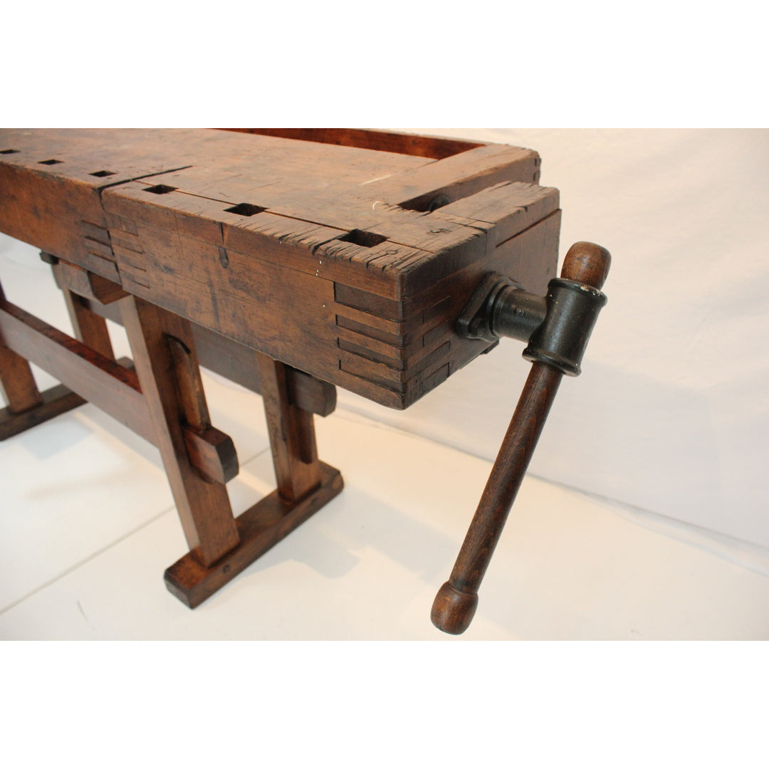 CR7-316: Early 19th Century Maple Woodworkers Bench Table