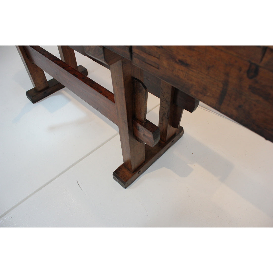 CR7-316: Early 19th Century Maple Woodworkers Bench Table