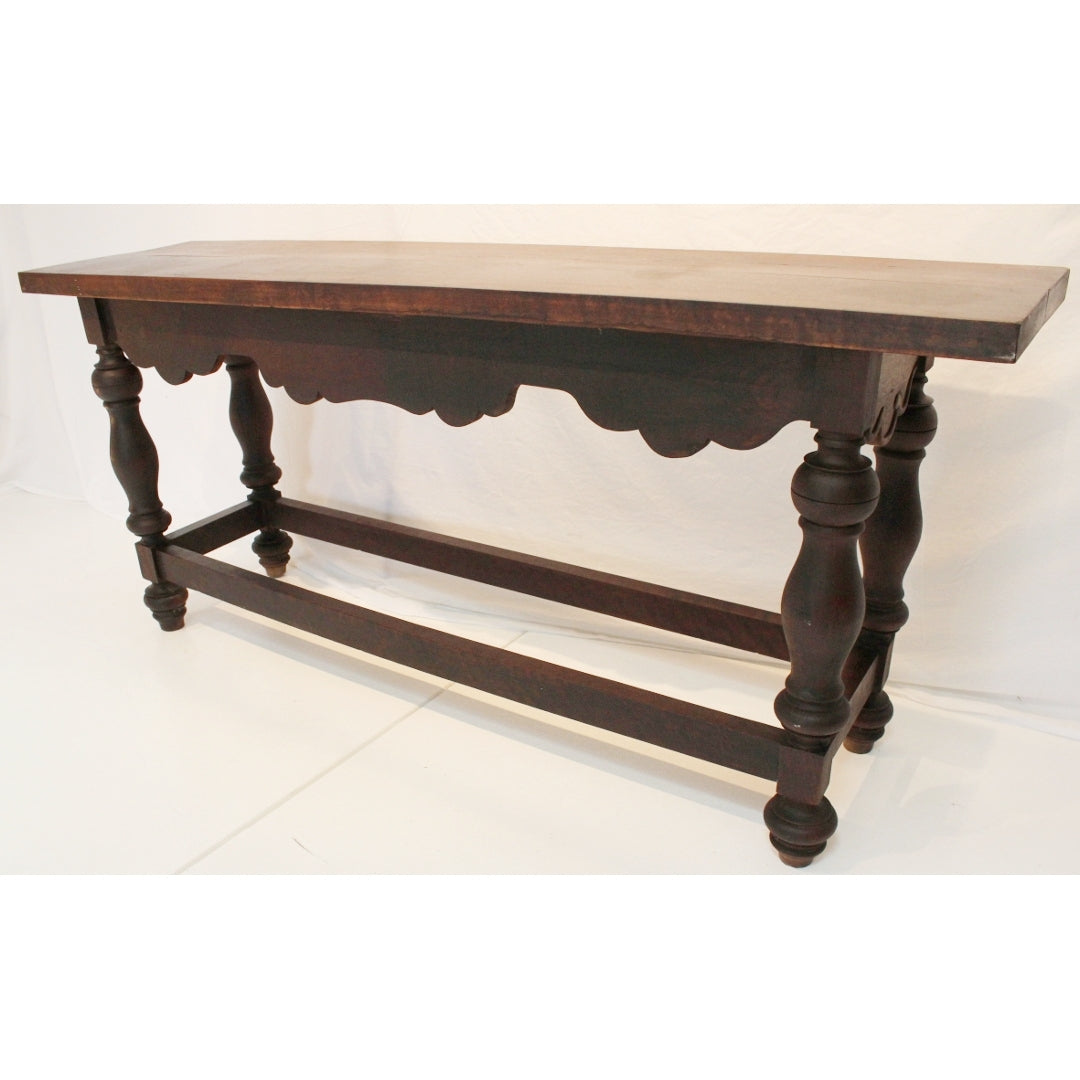 AF1-317: Antique Late 19th Century Mahogany Spanish Colonial Revival Console Table