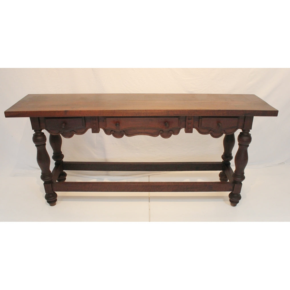 AF1-317: Antique Late 19th Century Mahogany Spanish Colonial Revival Console Table