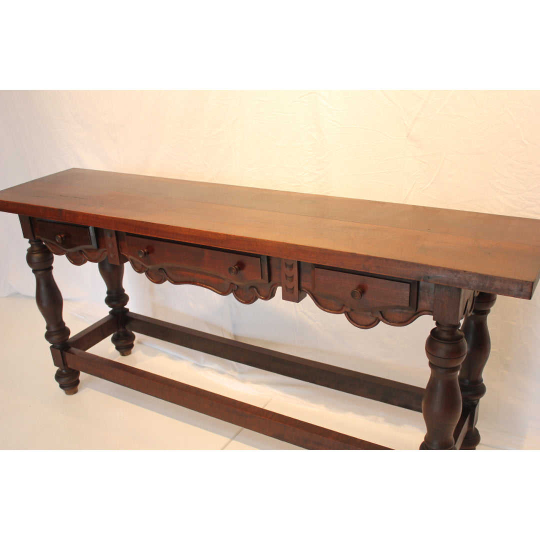 AF1-317: Antique Late 19th Century Mahogany Spanish Colonial Revival Console Table