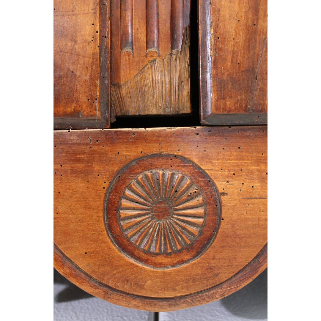 AF3-327: Antique Early 19th Century French Provincial Fruitwood Cupboard with a Single Drawer Over 2 Doors