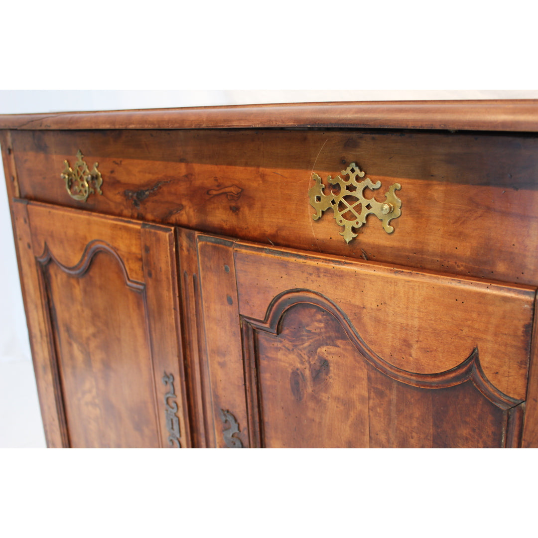 AF3-327: Antique Early 19th Century French Provincial Fruitwood Cupboard with a Single Drawer Over 2 Doors