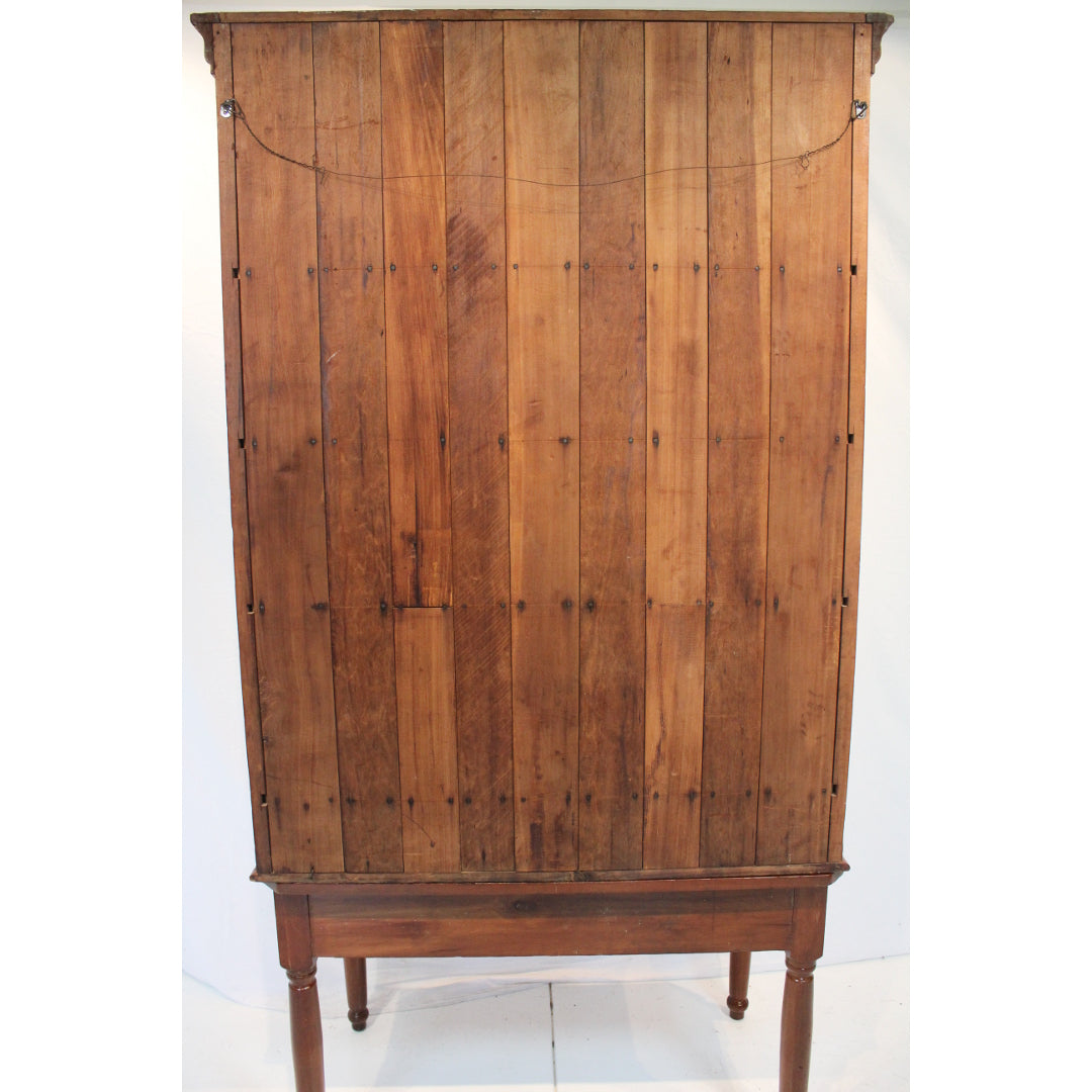 AF3-331: Antique Mid 19th Century French Provincial Fruitwood Display Cabinet on Stand