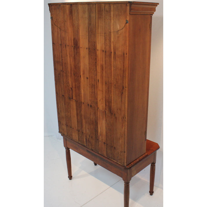 AF3-331: Antique Mid 19th Century French Provincial Fruitwood Display Cabinet on Stand