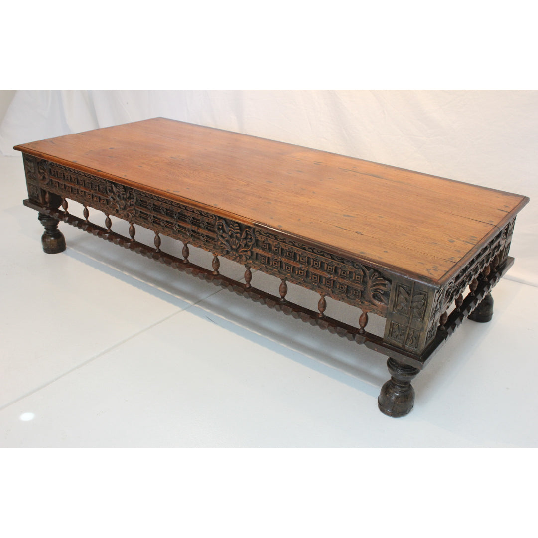 AF1-335: Antique Mid 18th Century Spanish Colonial Table Reduced to Coffee Table Height