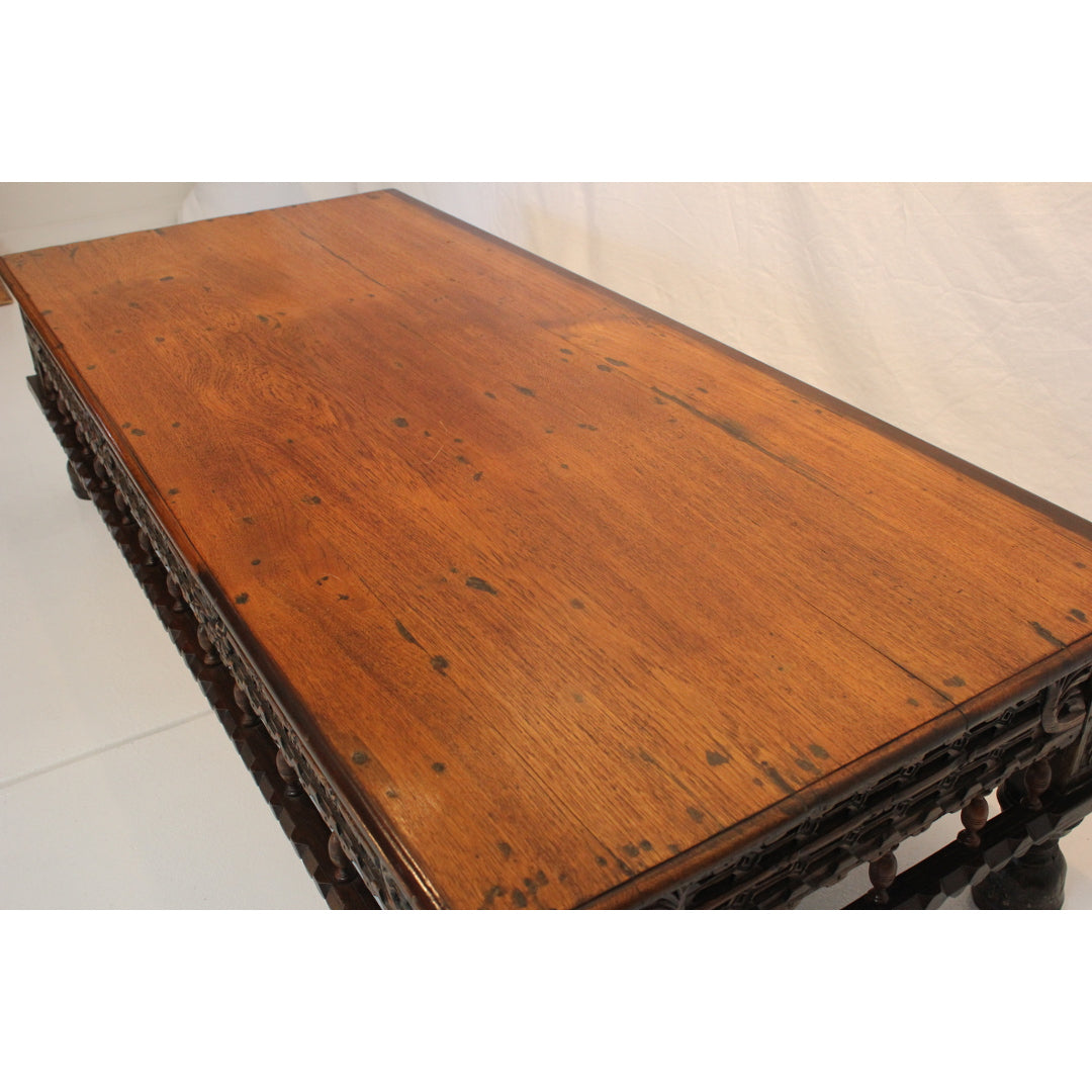 AF1-335: Antique Mid 18th Century Spanish Colonial Table Reduced to Coffee Table Height