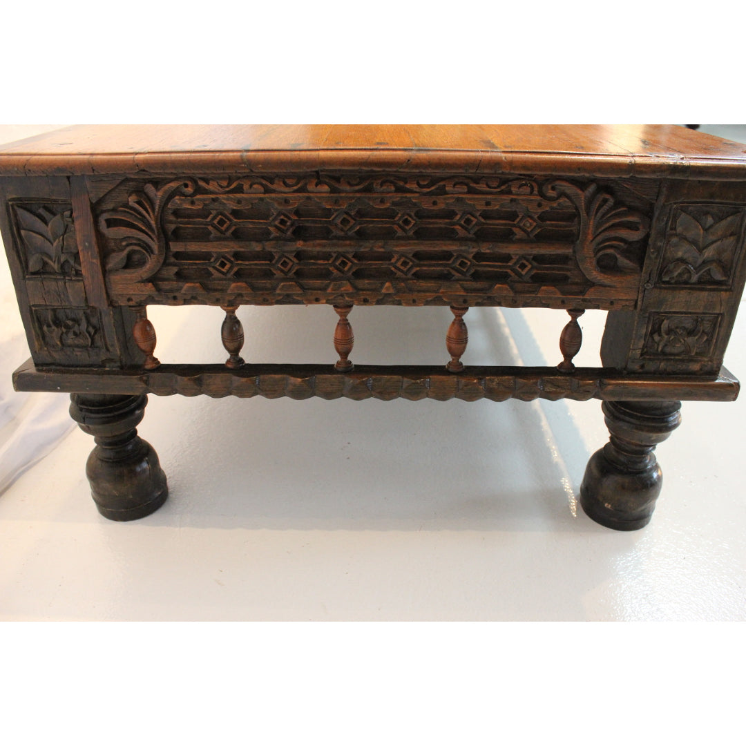 AF1-335: Antique Mid 18th Century Spanish Colonial Table Reduced to Coffee Table Height