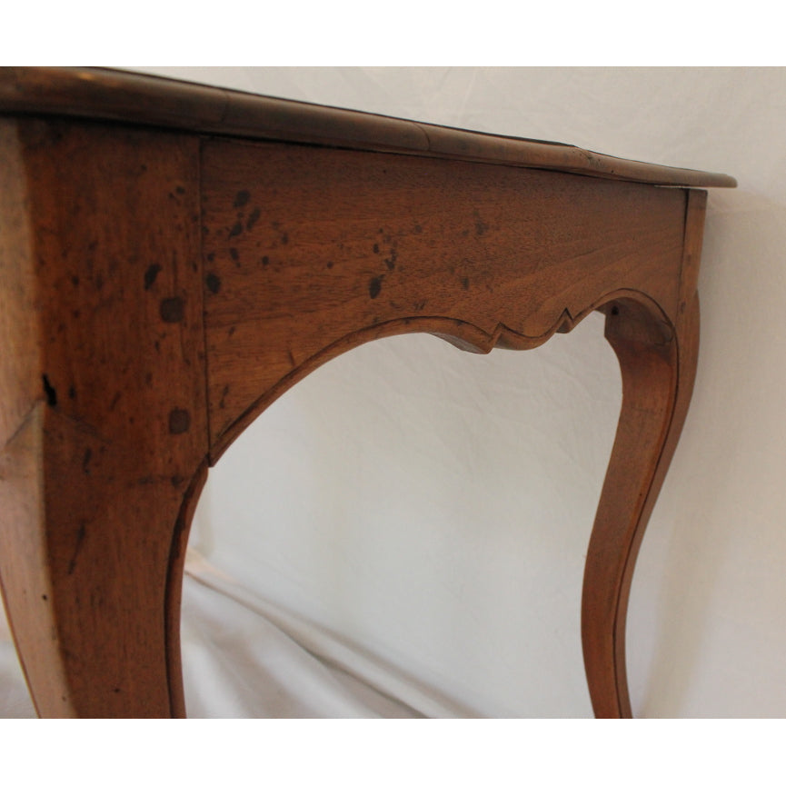 AF1-349: Antique Early 19th Century French Provincial Fruitwood Writing Table / Desk w/ Center Drawer