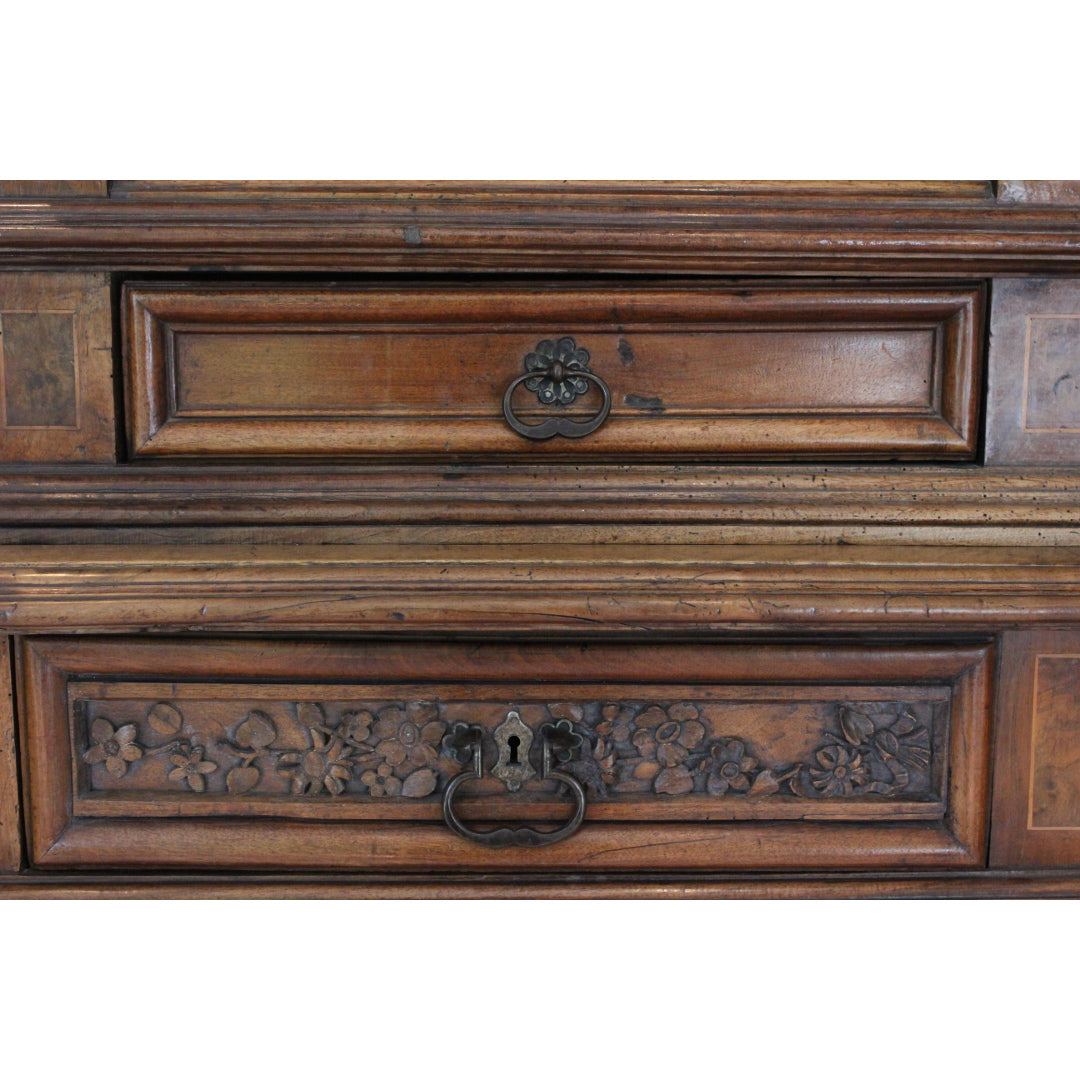 AF3-364: Antique Early 19th Century French Henri IV Style Walnut Meuble A Deux Corps