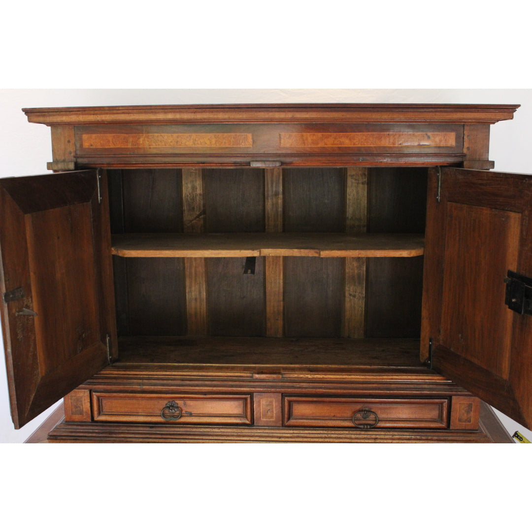 AF3-364: Antique Early 19th Century French Henri IV Style Walnut Meuble A Deux Corps