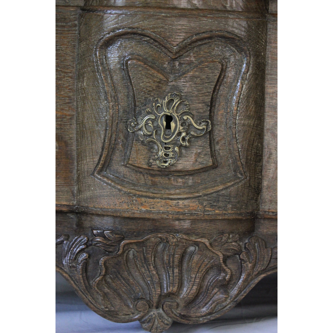 AF4-368: Antique Very Fine Late 18th Century Louis XIV Highly Carved Chest of Drawers with a Marble Top