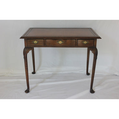 Antique English Georgian Leather Top Side Table | Work of Man